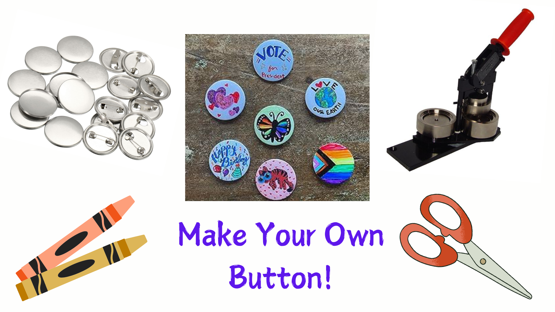 Make Your Own Button Day at the Library